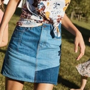 Levi's patchwork jean skirt